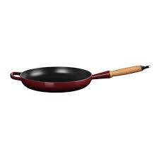 LE CREUSET POÊLE SIGNATURE AVEC MANCHE EN BOIS 28 CM GARNET