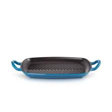 [20201302200422] LE CREUSET  PLAT GRILL RECTANGULAIRE SIGNATURE 30 CM  AZURE