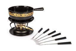 [7566.722214AA] STÖCKLI SET FONDUE AU FROMAGE CLASSIC L' ALPAGE NOIR